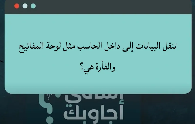 تنقل البيانات إلى داخل الحاسب مثل لوحة المفاتيح والفأرة هي؟